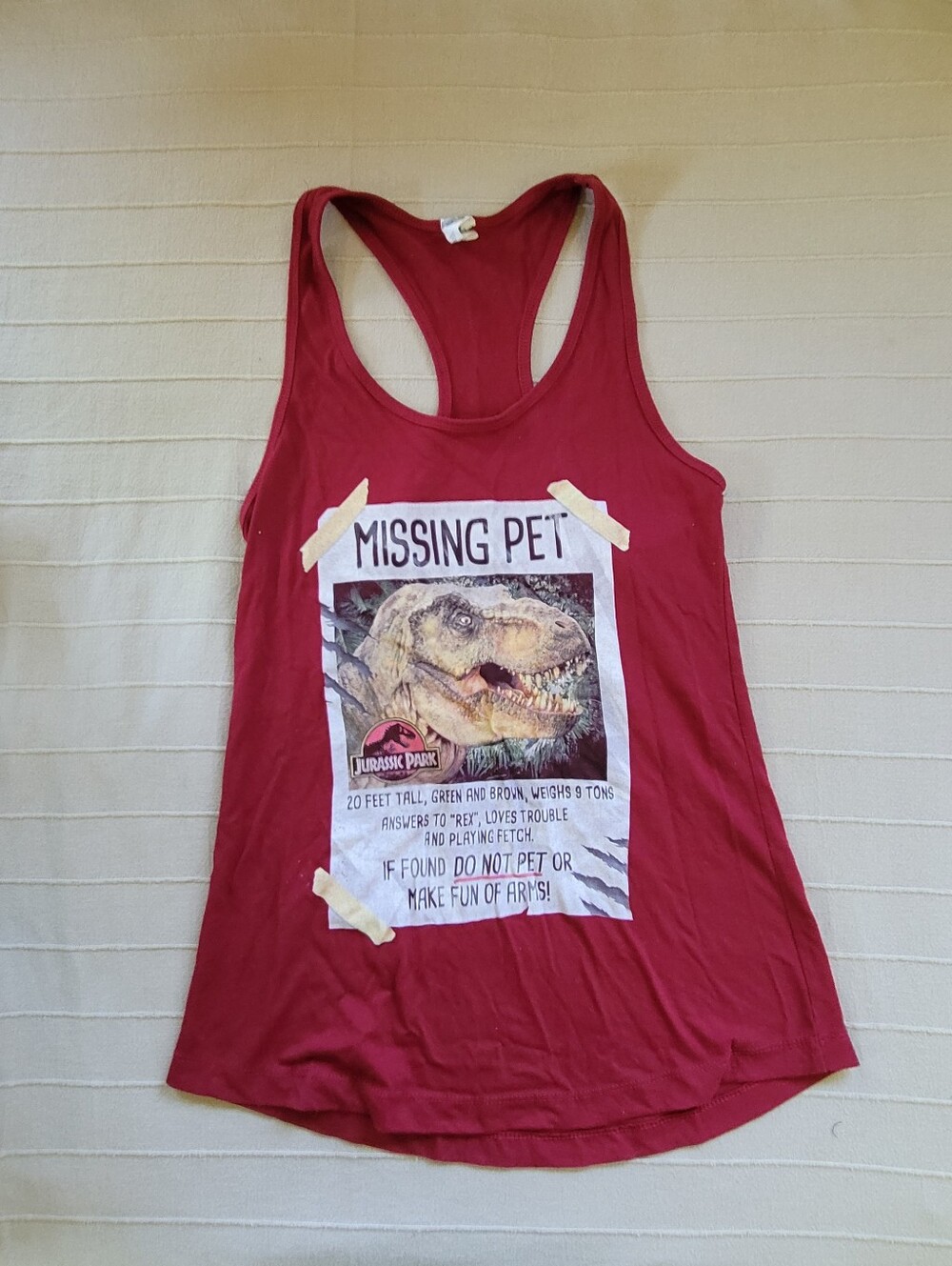Red Jurassic Park Tank Top